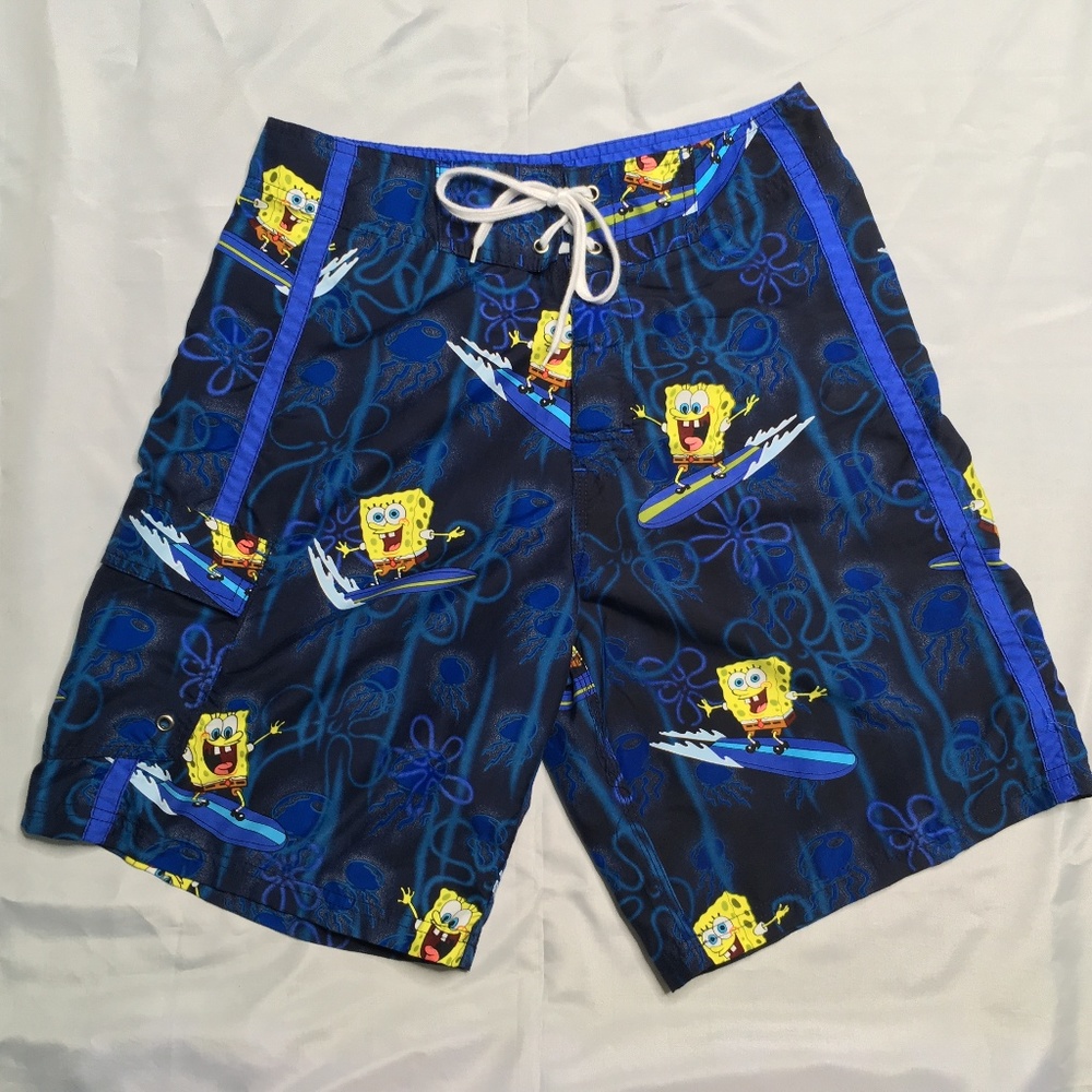 Men SpongeBob Swim Trunks Sz 30